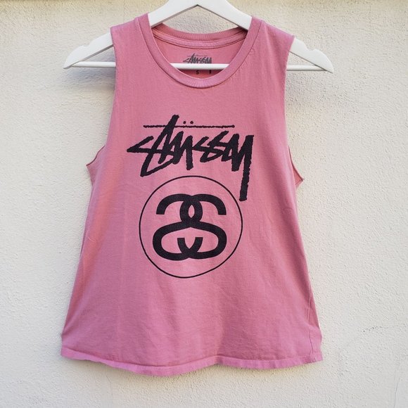 Stussy Tops - VTG Stussy Logo Raw Edge Tank